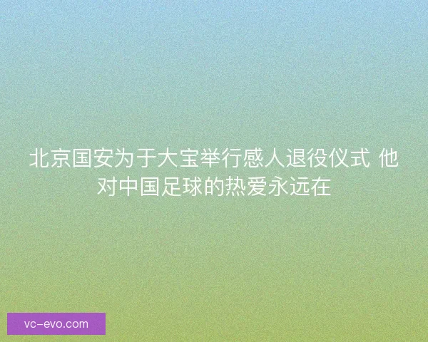 北京国安为于大宝举行感人退役仪式 他对中国足球的热爱永远在